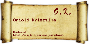 Oriold Krisztina névjegykártya
